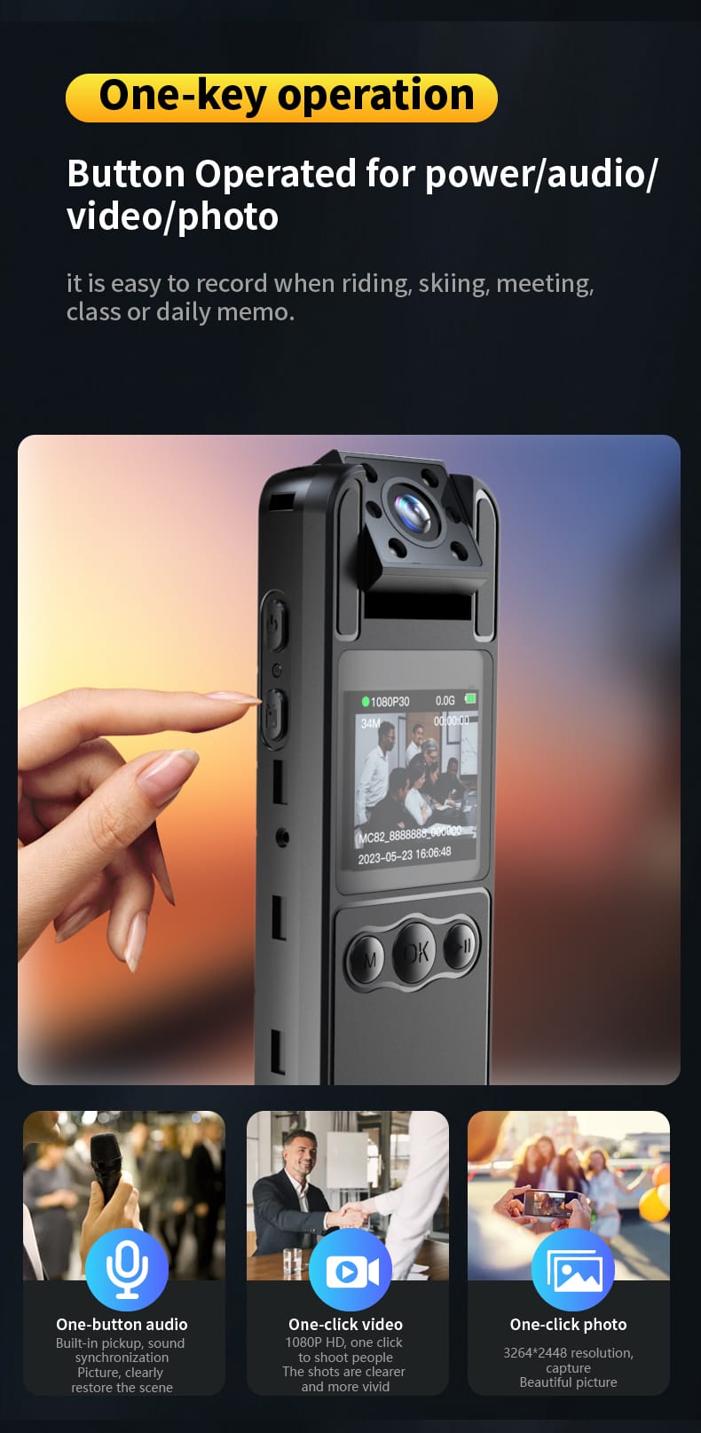 Portable Wearable Body Camera