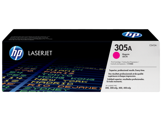 HP 305A Magenta Original LaserJet Toner Cartridge, CE413A