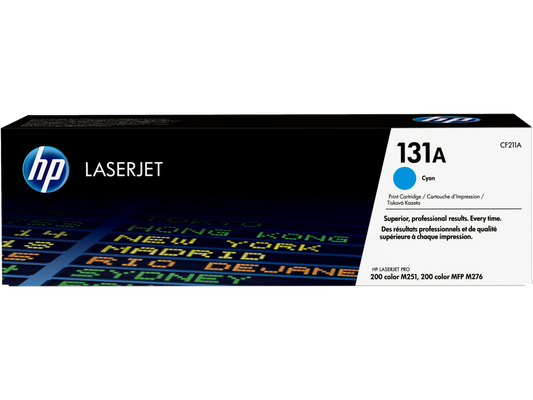 HP 131A Cyan Original LaserJet Toner Cartridge, CF211A