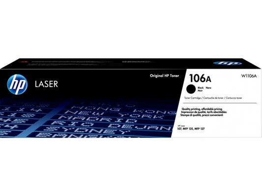 HP 106A Black Original Laser Toner Cartridge - W1106A