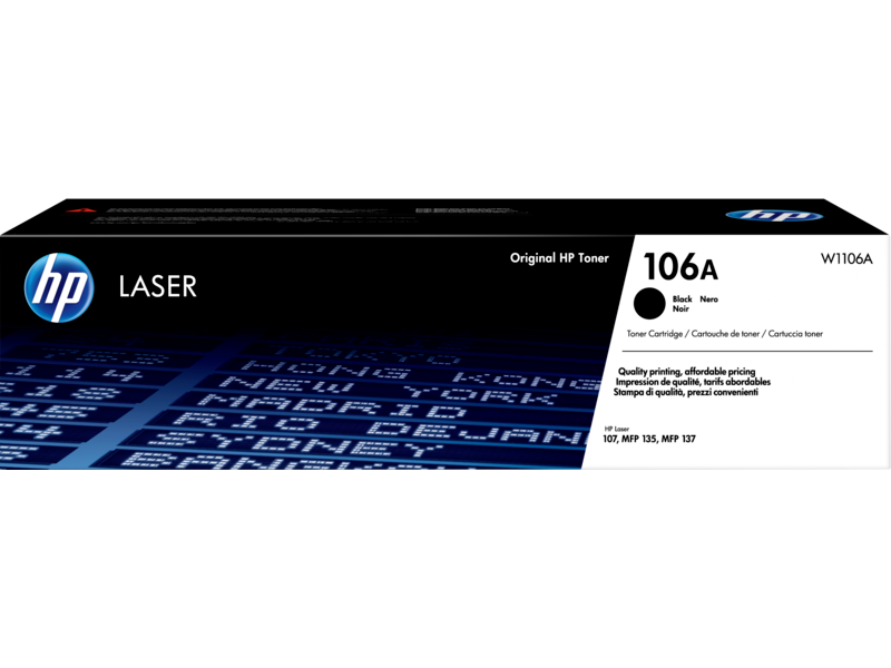 HP 106A Black Original Laser Toner Cartridge - W1106A